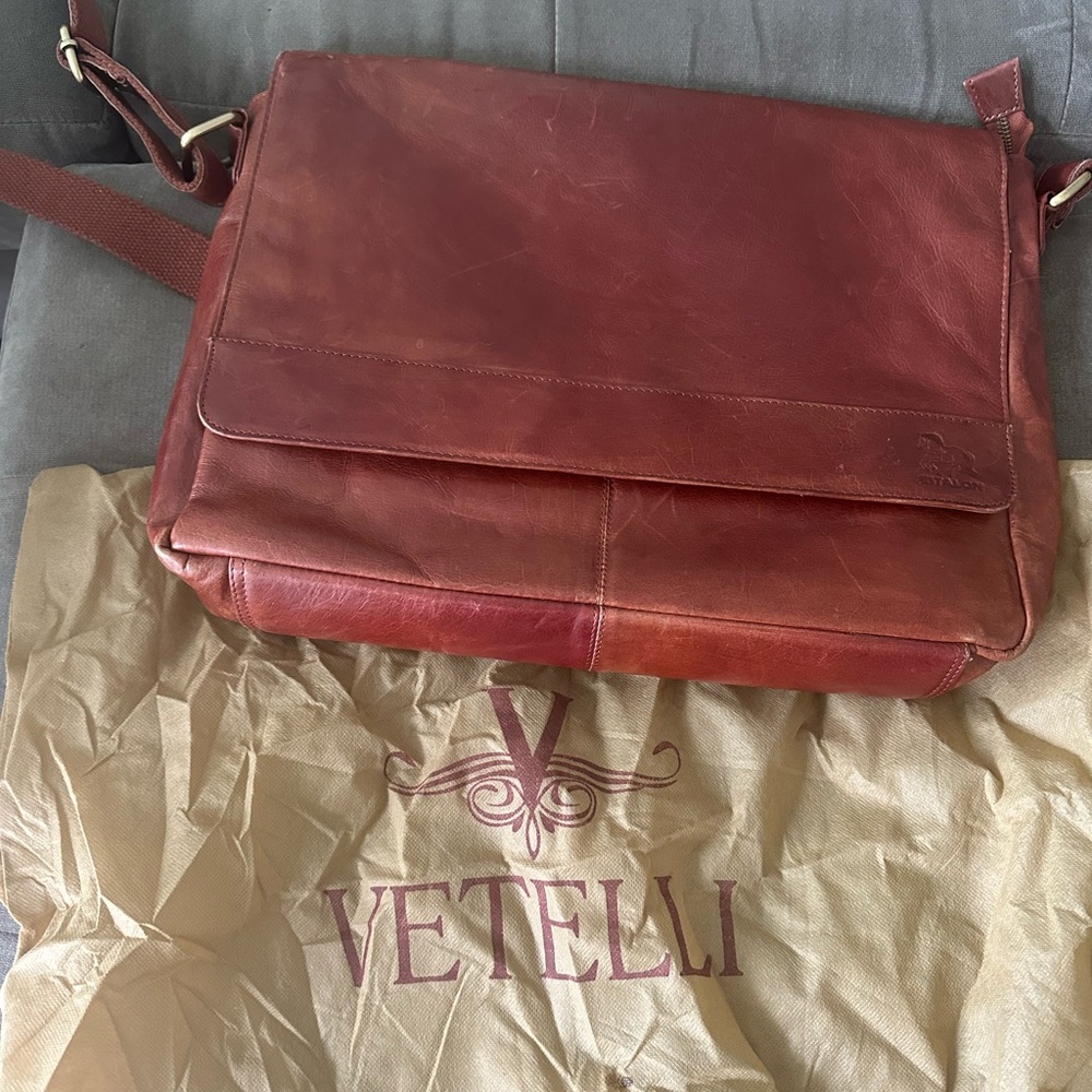 Brown leather laptop case/Messenger bag